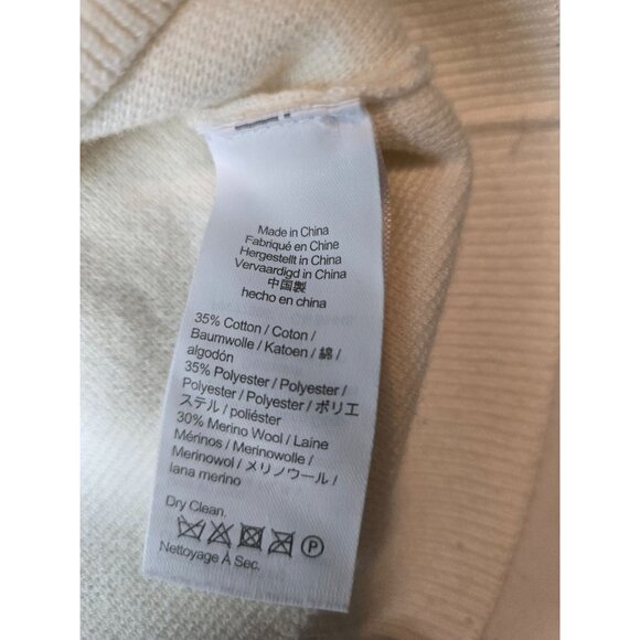 J.Crew Womens Cream V-Neck Cardigan Sweater Cotton Wool Front Pockets - Picture 8 of 8